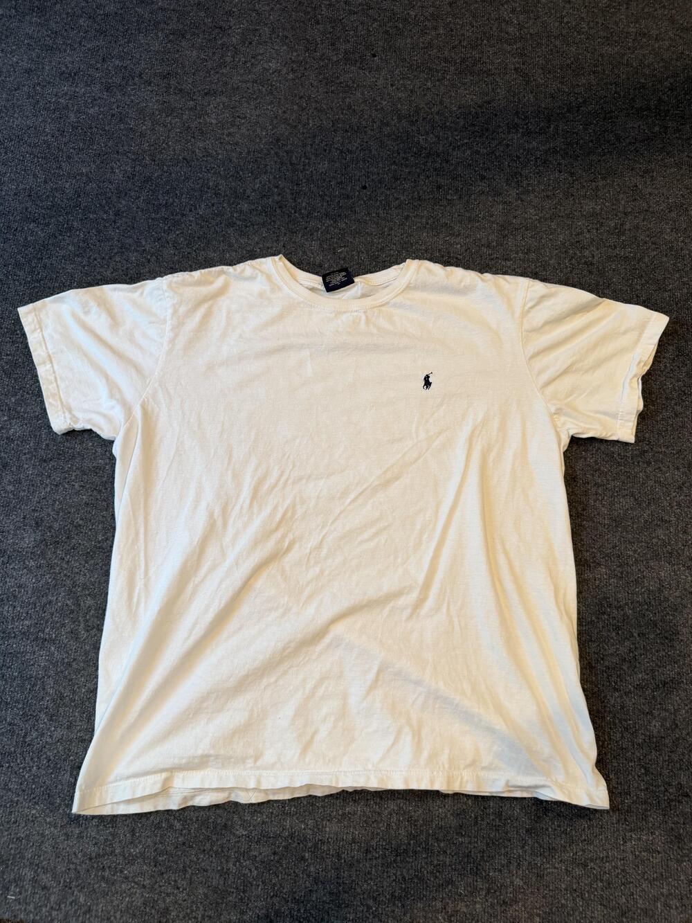 Polo Ralph Lauren Shirt Mens XL White Pony Logo Basic Tee Cotton Crewneck